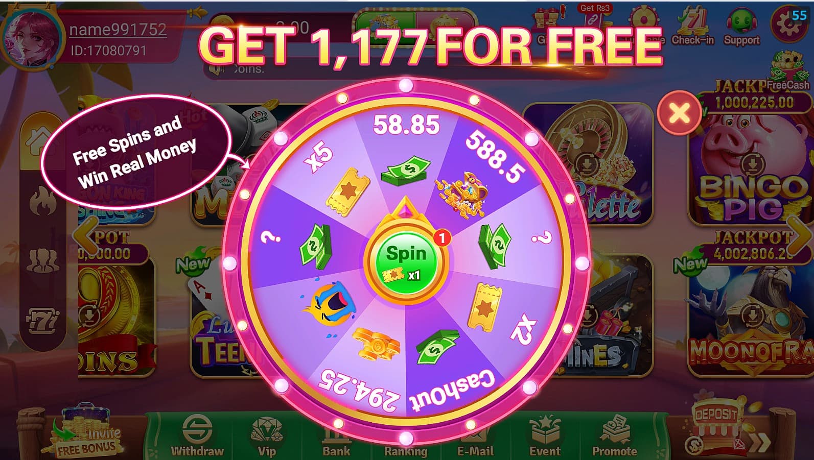 L83 Game app preview on mobile phone showing slots and casino games in Pakistan